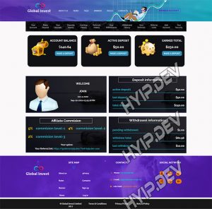 goldcoders hyip template no. 020, account page screenshot
