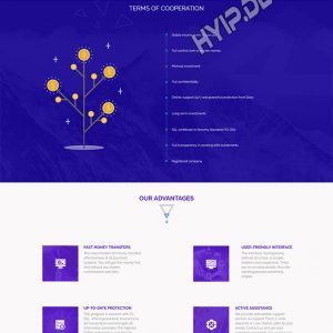 goldcoders hyip template no. 020, home page screenshot