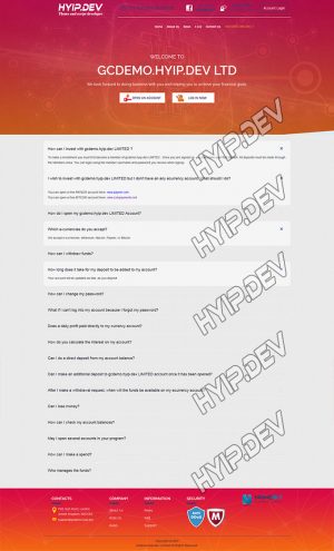 goldcoders hyip template no. 024, pages screenshot