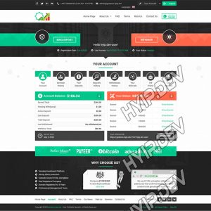 goldcoders hyip template no. 025 account screen