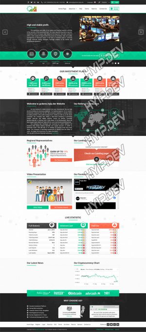 goldcoders hyip template no. 025 home screen