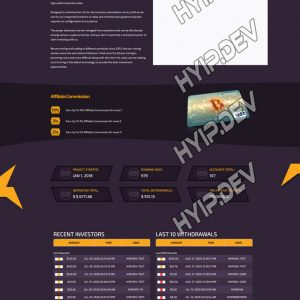 goldcoders hyip template no. 028 , home page screenshot