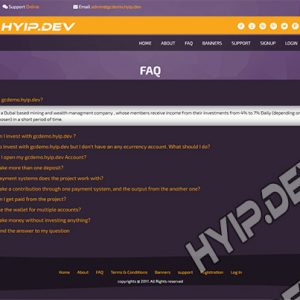 goldcoders hyip template no. 028 , pages screenshot