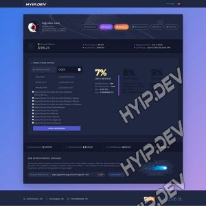goldcoders hyip template no. 029, account page screenshot
