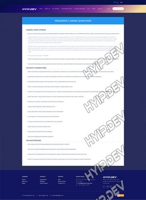 goldcoders hyip template no. 029, faq page screenshot
