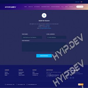 goldcoders hyip template no. 029, support page screenshot