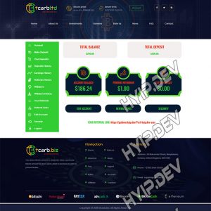 goldcoders hyip template no. 030, account page screenshot