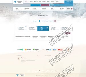goldcoders hyip template no. 032, deposit page screenshot