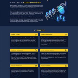 goldcoders hyip template no. 034, home page screenshot