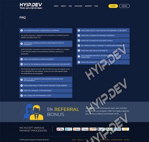 goldcoders hyip template no. 034, pages screenshot