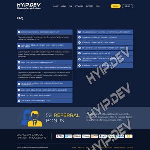 goldcoders hyip template no. 034, pages screenshot