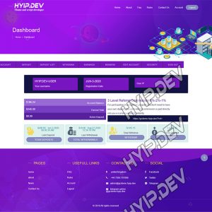 goldcoders hyip template no. 035, account page screenshot
