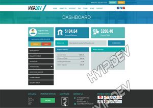 goldcoders hyip template no. 001, account page screenshot