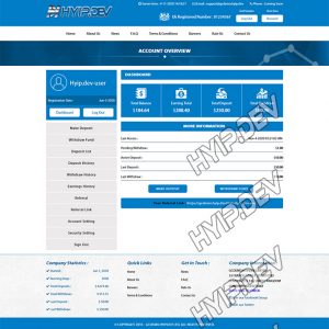 goldcoders hyip template no. 002, account page screenshot