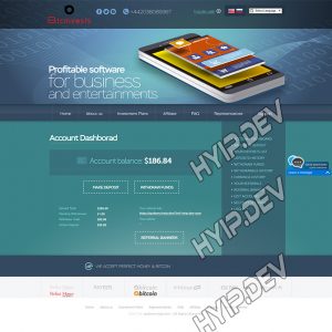 goldcoders hyip template no. 036, account page screenshot