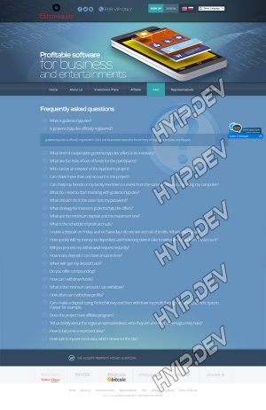 goldcoders hyip template no. 036, default pages screenshot