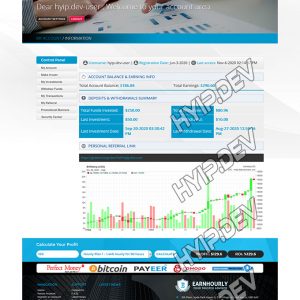 goldcoders hyip template no. 037, account page screenshot
