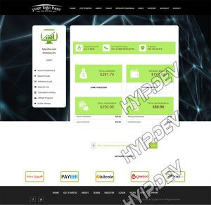 goldcoders hyip template no. 038, account page screenshot