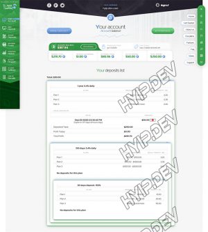 goldcoders hyip template no. 039, account page screenshot