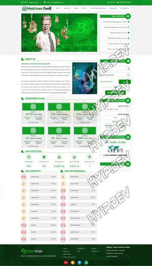goldcoders hyip template no. 040, home page screenshot