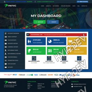 goldcoders hyip template no. 041, account page screenshot