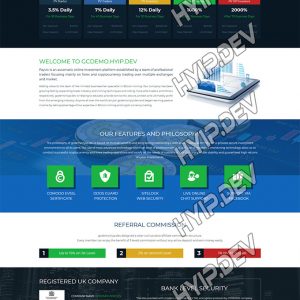 goldcoders hyip template no. 041, home page screenshot