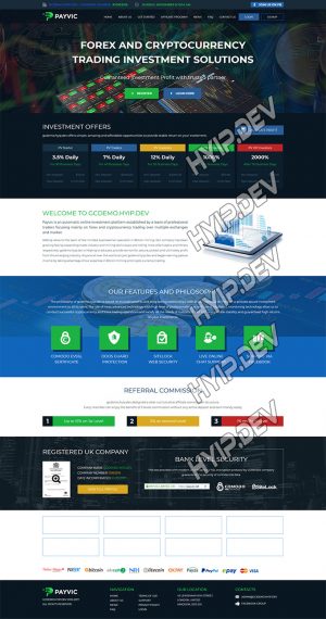 goldcoders hyip template no. 041, home page screenshot