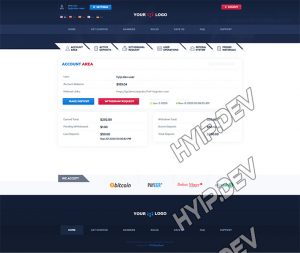 goldcoders hyip template no. 042, account page screenshot