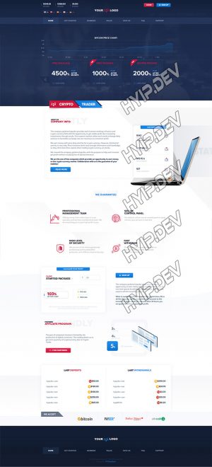goldcoders hyip template no. 042, home page screenshot