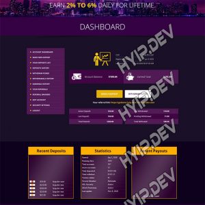 goldcoders hyip template no. 043, account page screenshot