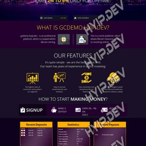 goldcoders hyip template no. 043, home page screenshot