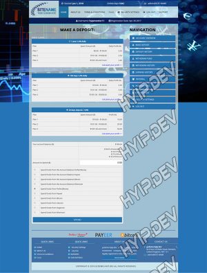 goldcoders hyip template no. 044, deposit page screenshot