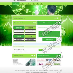 goldcoders hyip template no. 046, account page screenshot