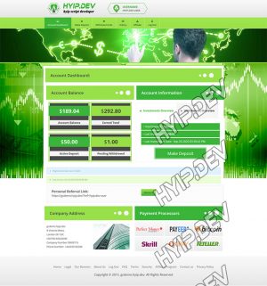 goldcoders hyip template no. 046, account page screenshot