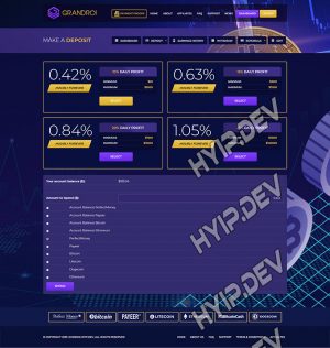 goldcoders hyip template no. 047, deposit page screenshot