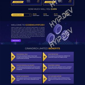goldcoders hyip template no. 047, home page screenshot