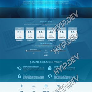 goldcoders hyip template no. 050, home page screenshot