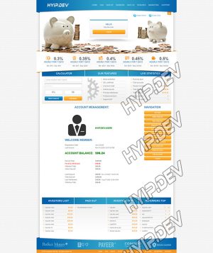 goldcoders hyip template no. 052, account page screenshot