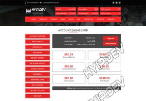 goldcoders hyip template no. 053, account page screenshot