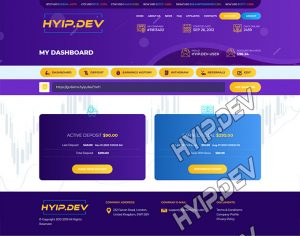 goldcoders hyip template no. 054, account page screenshot