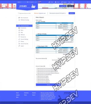 goldcoders hyip template no. 056, deposit page screenshot