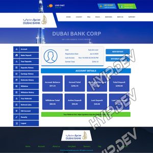 goldcoders hyip template no. 058, account page screenshot