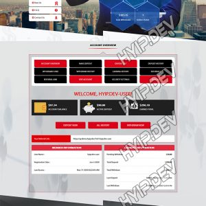 goldcoders hyip template no. 060, account page screenshot