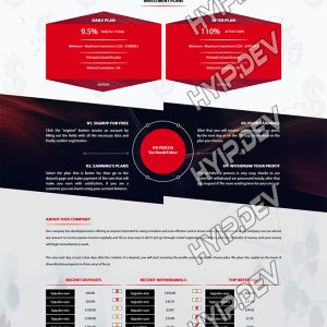 goldcoders hyip template no. 060, home page screenshot