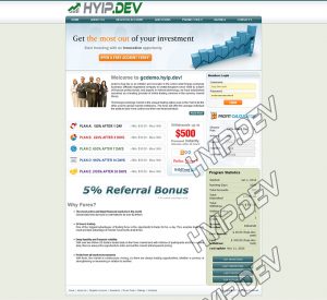 goldcoders hyip template no. 061, home page screenshot
