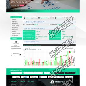 goldcoders hyip template no. 062, account page screenshot