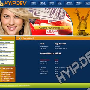 goldcoders hyip template no. 063, account page screenshot