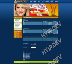 goldcoders hyip template no. 063, deposit page screenshot
