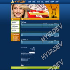 goldcoders hyip template no. 063, deposit page screenshot