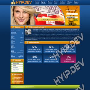 goldcoders hyip template no. 063, home page screenshot